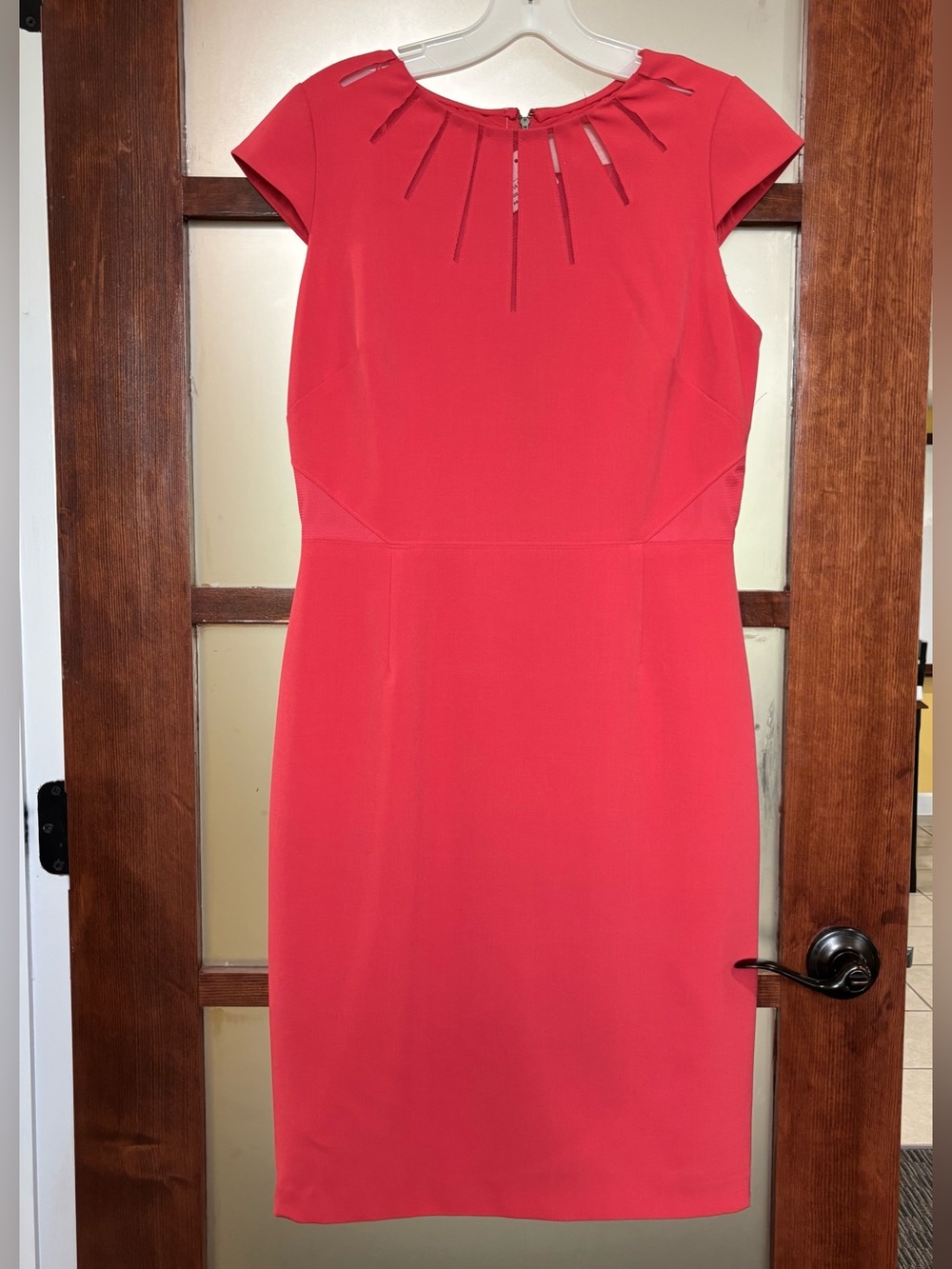 Glasscock Cap-Sleeve Dress with Decorative Neck Slits